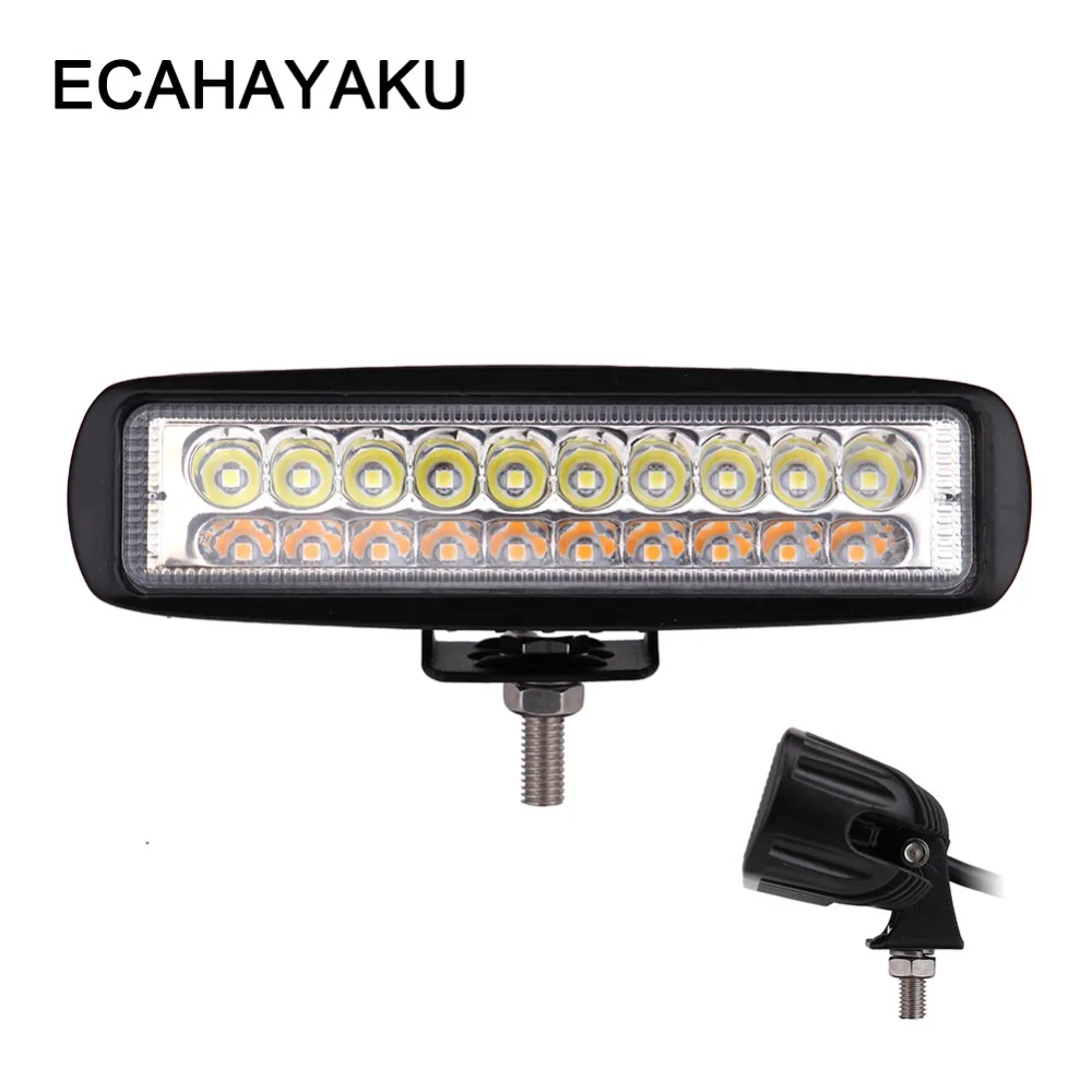 ECAHAYAKU 2x6 дюймов 60 Вт светодиодный рабочий свет бар желтый белый для ATV УАЗ