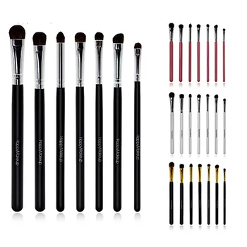 

7pc/set Eye Shadow Brush Set Soft Horse Hair Make Up Brush Kit Multi-functional Eyeshadow Eyeliner Applicator For Smokey Makeup