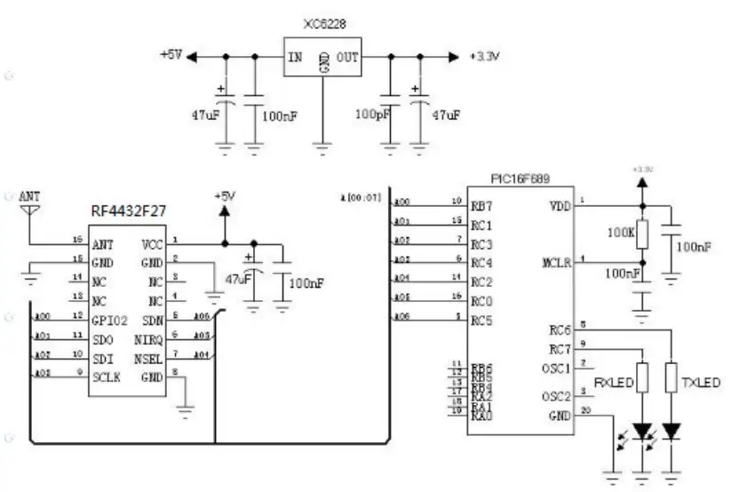 5 шт./лот RF4432F27 SPI интерфейс Si4432 чип 433 мГц 500 МВт FSK приемника и передатчика