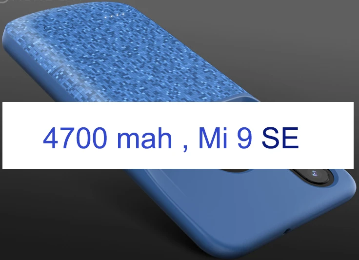 Чехол для зарядного устройства Vogek 4700 мАч для Xiaomi mi 8 9 SE mi x 2 2s резервный внешний аккумулятор 5500 мАч чехол для внешнего зарядного устройства для mi 6 - Цвет: Mi 9 SE blue