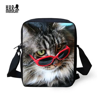 

Messenger Bag Women Pet Cat Printing Small Cross Body bags for Children Men Shoulder Bag With Zipper Pocket Sac Femme 2018
