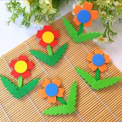 10 шт./партия. Пены улыбка fun flower без наклеек на каблуке 7 см, художественное творчество элементы настенные украшения Обучающие Игрушки для раннего развития OEM - Цвет: 5PCS 8cm