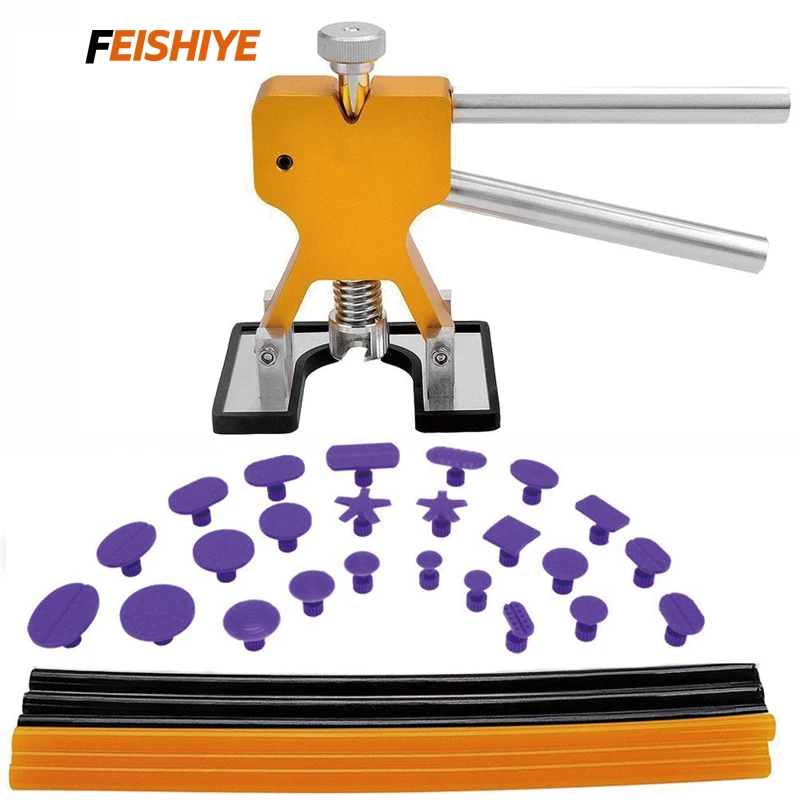 

FEISHIYE 31Pcs DIY Dent Mini Lifter Glue Puller Pulling Tabs Repair Tools Kit for Car Body Ding Hail Removal