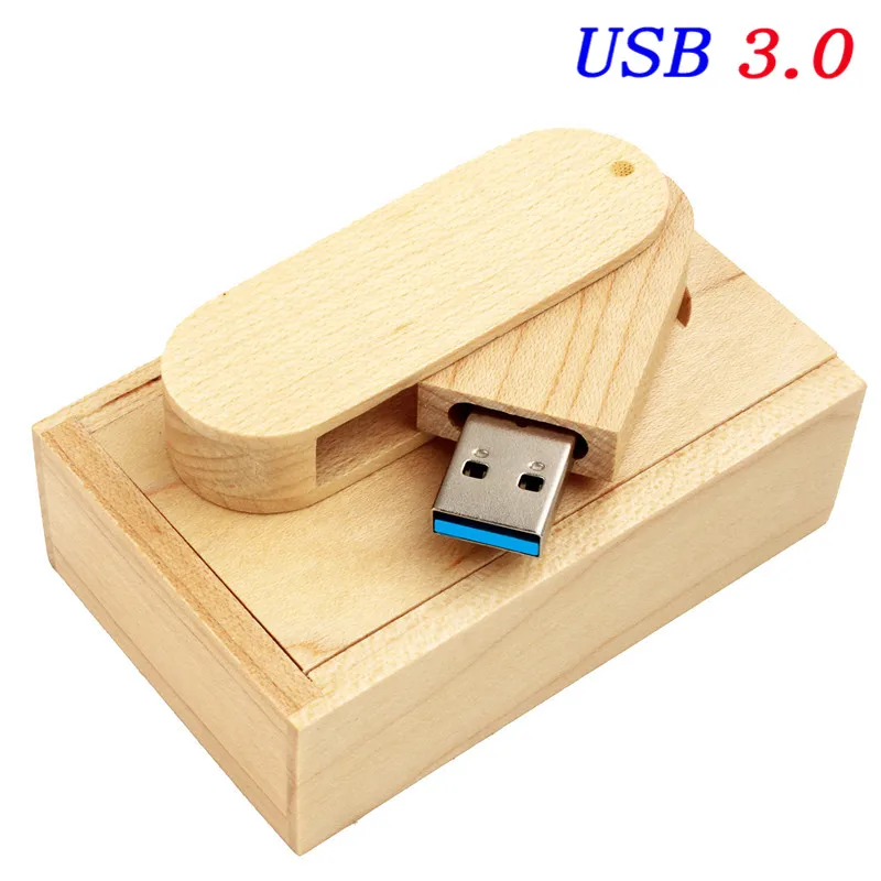 JASTER USB 3,0(более 10 шт. бесплатный логотип) деревянный USB флеш-накопитель Флешка 8 ГБ 16 ГБ 32 ГБ usb+ коробка карта памяти фотография - Цвет: maple with box