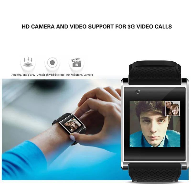  X11 Android 5.1 System Smart Watch MTK6580 ROM4G RAM512 3G Smartwatch with Pedometer Camera 2.0M Wi