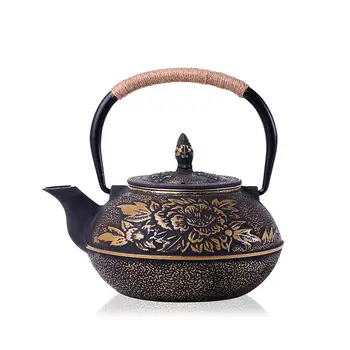 

900ml Manual Cast Iron Teapot Strainer Metal Net Set Puer Kettle Teapot Tea Kettle With Stainless Steel Strainer Cooking Tool