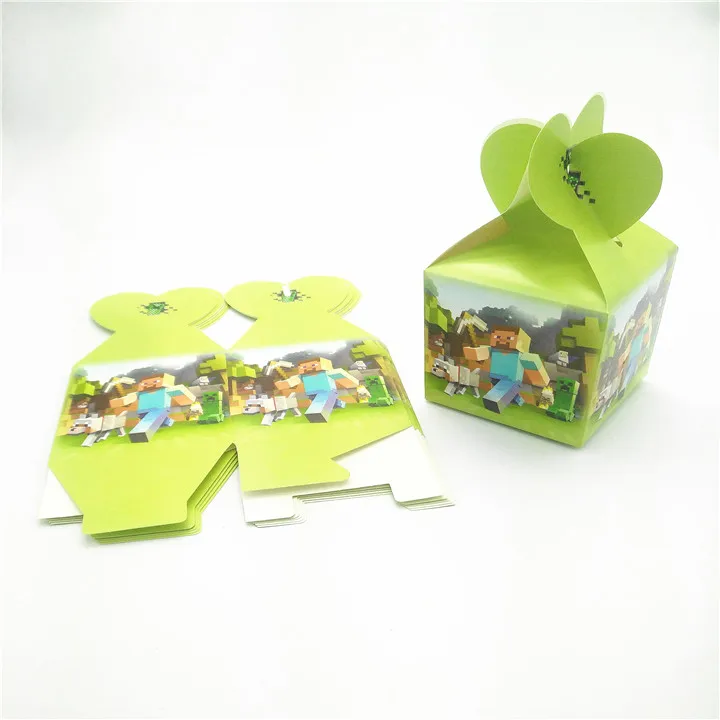

6Pcs/Lot Children Birthday Party Gift Candy Box Minecraft Supplies Decorations Candy Cartoon Baby Shower Supplies