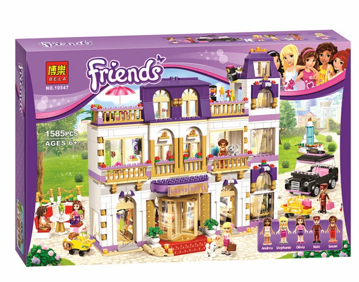 New 10547 Friends Series Girls 1585PCS Hotel Model Minifigures Set Building Blocks girl toys Compatible With