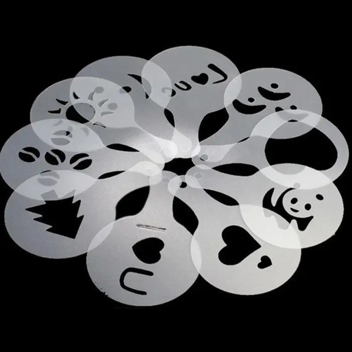 16 шт. креативная Пластиковая форма для гирлянды необычная модель печати кофейная пена спрей шаблон Декор художественный инструмент 66CY