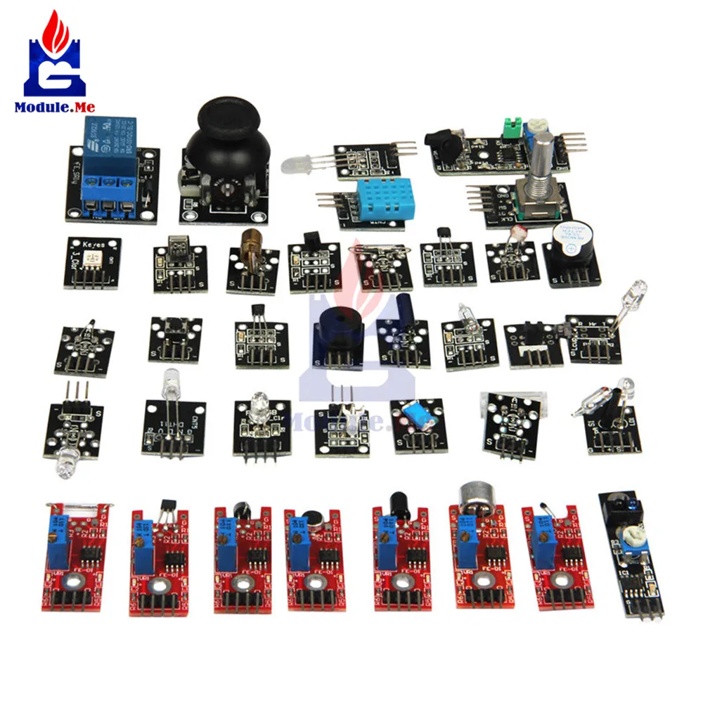 

37 in 1 Sensor Kits for Arduino UNO R3 MEGA Nano Raspberry Pi Sensor Module Learning Suit