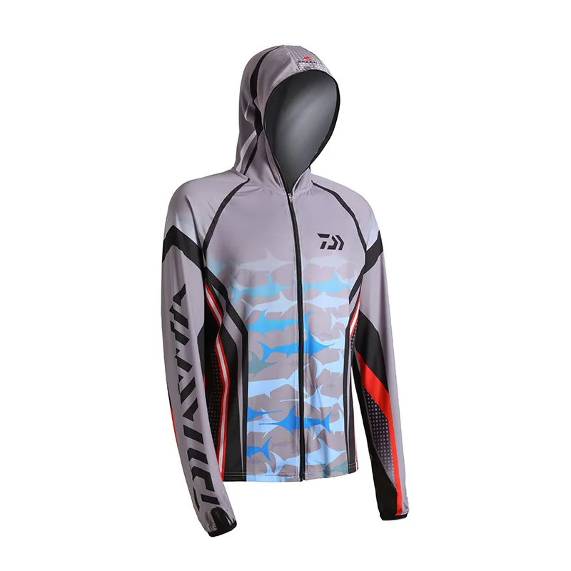 

2019 New Shirts Fishing Clothing Breathable Shirt Hiking Running Men Quick Drying Uv Protection Long Sleeve Hooded Plus Size