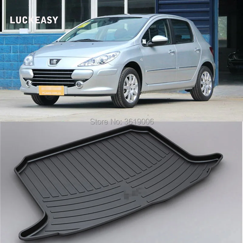 

LUCKEASY Non-Slip Waterproof 3D TPO Trunk Boot Cargo Mat Recycled Durable For Peugeot 307