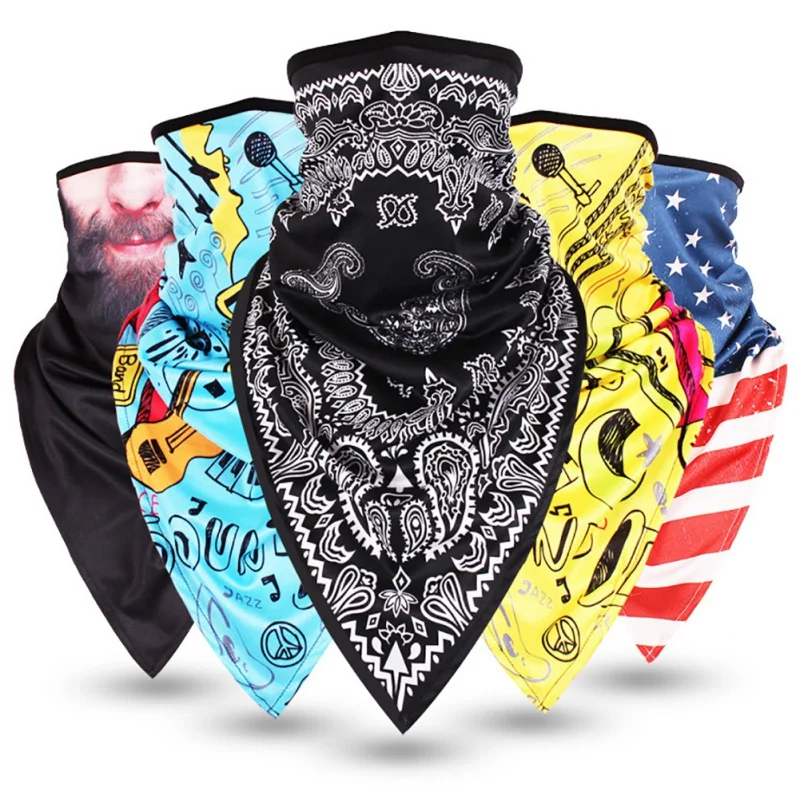 

Colorful Cycling Accessories Polyester Print Triangle Mask UV-Protection Quick Dry Windproof Breathable For Cycling Hiking