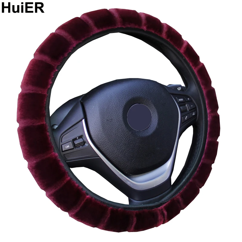 HuiER Warm Long Wool Plush Car Steering Wheel Cover Comfortable Anti-slip For 36-39CM Car Styling Steering-wheel Free Shipping HuiER Warm Long Wool Plush Car Steering Wheel Cover Comfortable Anti-slip For 36-39CM Car Styling Steering-wheel Free Shipping