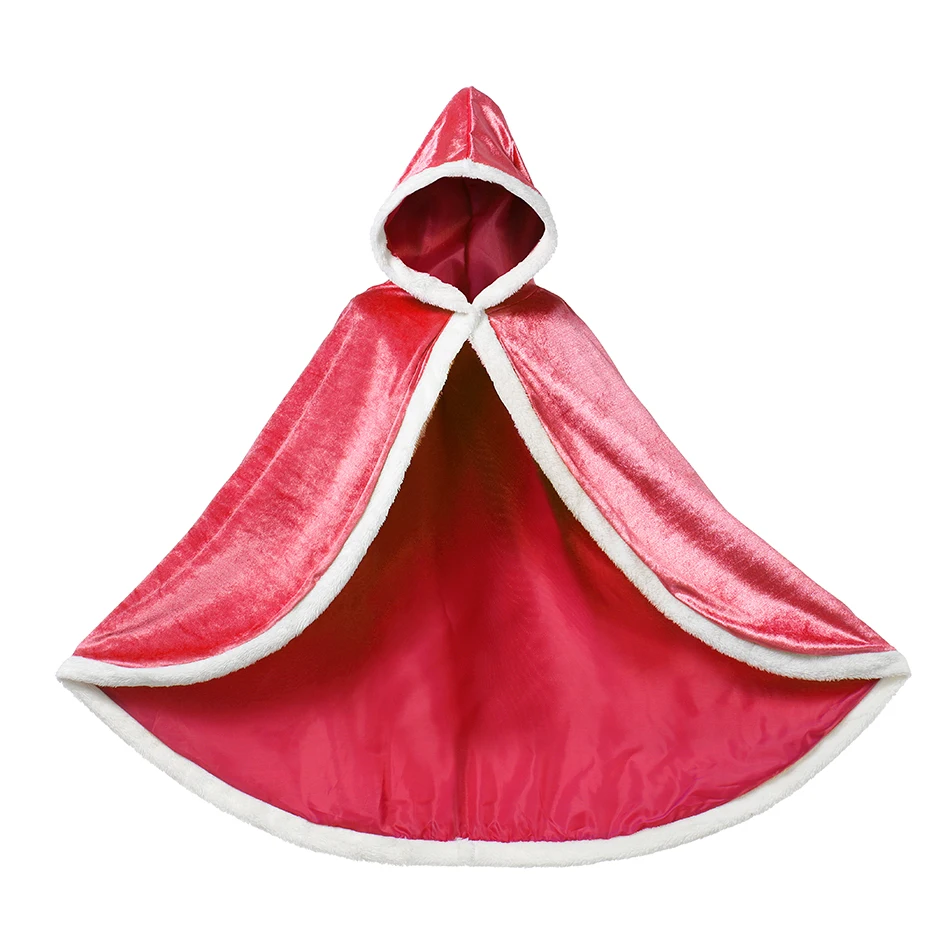Traje de Halloween Fantasia dos Desenhos Meninas Princesa Manto Falso Veludo Capa Cosplay Animados Elsa Belle Rapunzel Crianças Quente Cabolsa Capes 5 Mamãe e Bebê