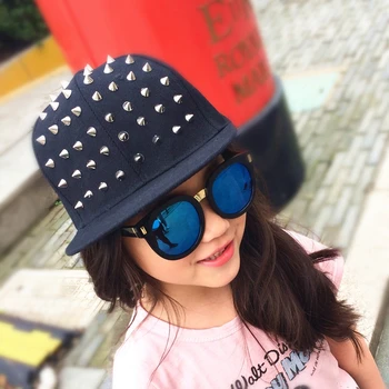 

2016 Amazing HOT Boys Girls Punk Hedgehog Rock Hip Hop Silver Rivet Stud Spike Spiky Hat Cap Baseball Cap FOR 3-8Yrs Kids