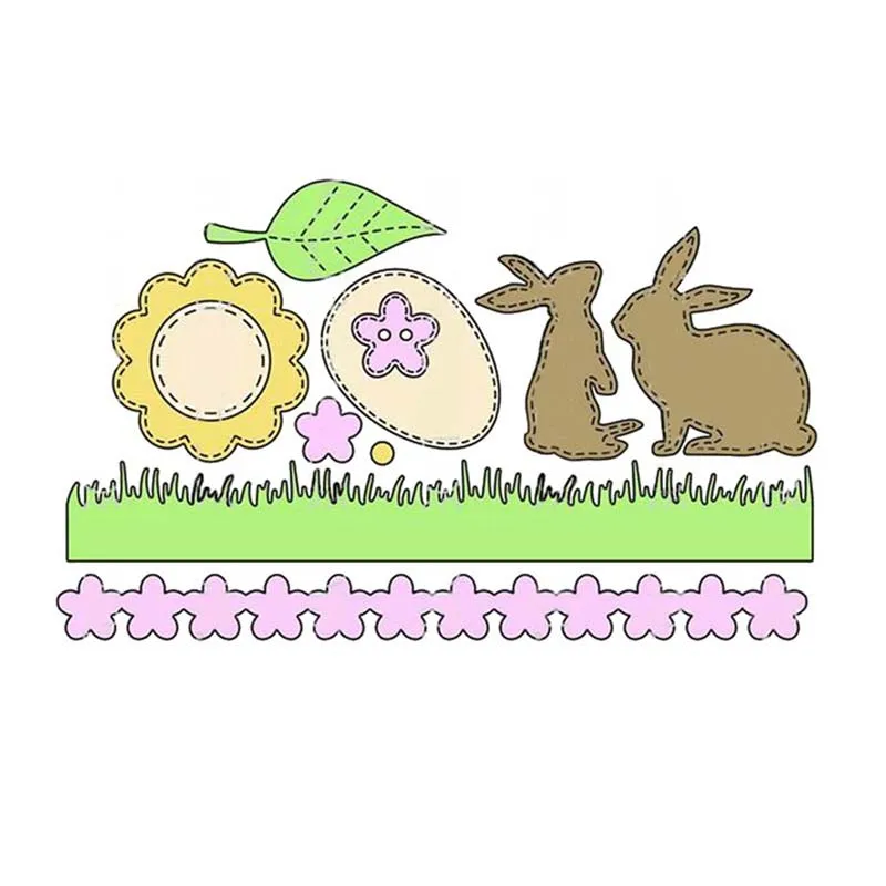 

Naifumodo Spring Dies Flower Rabbit Cutting Dies 2019 for Card Making Scrapbooking Album Decor Paper Craft Stencil Metal Die Cut