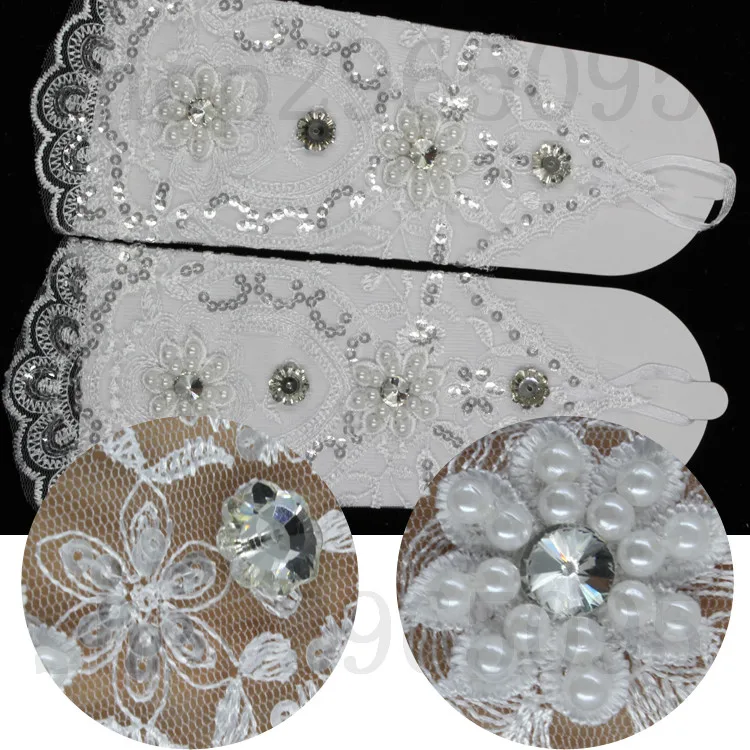 ZUOYITING белый кружева принцесса свадебные перчатки Модные женские длинные Дизайн с блестками свадебные платья перчатки свадебные аксессуары