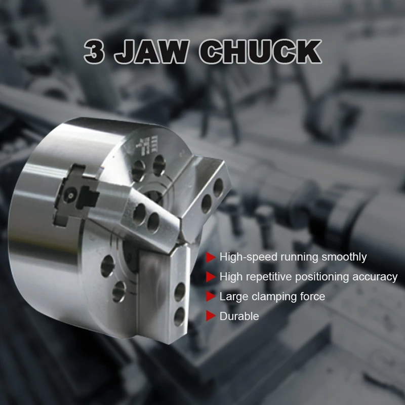 High Rigidity Structure and High Clamping Accuracy 3 Jaw LATHE Chuck 14-135mm Chucking Diameter Matching cylinder RA-130 (3)