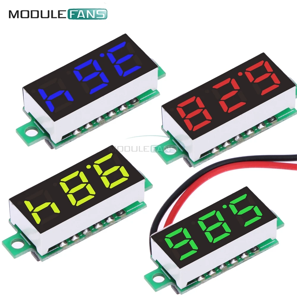 

0.28" 0.28 inch Red Green Blue Yellow DC 3.5-30V Super Mini Digital LED Car Voltmeter Voltage Volt Panel Meter Battery Monitor