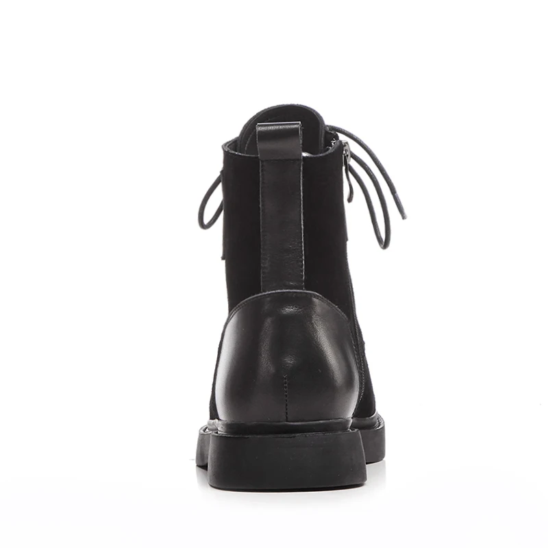Zapatos Invierno Tacones black Wetkiss Calzado De Vaca Suede Otoño 2018 Punta Ejército Ascensor Redonda Boot Plataforma Negro Tobillo Mujeres Botas Cuadrados qpqzR6g