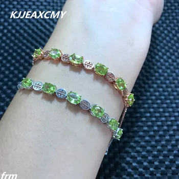 

KJJEAXCMY Fine jewelry 925 silver inlay natural female Peridot Bracelet hot sell simple no drill money orders