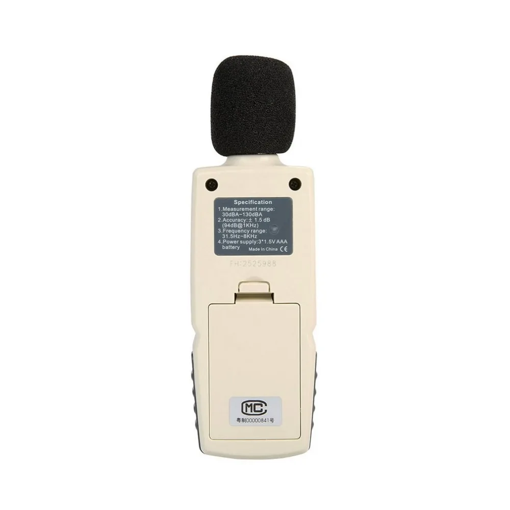 BENETECH GM1352 30-130dB цифровой измеритель уровня звука, мониторинг звука, тест дБ децибелов, детектор с ЖК-подсветкой