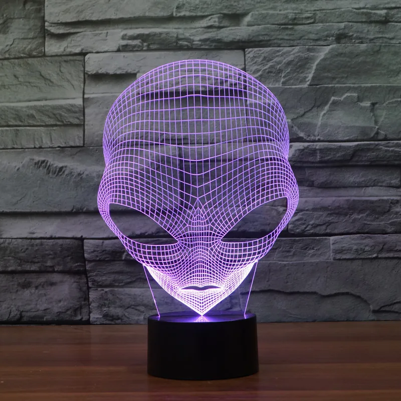 Decoração da Lâmpada de Mesa Luz de Energia Marciano Novidade Colorida Touch Led Visão Usb Presente 3d Luz