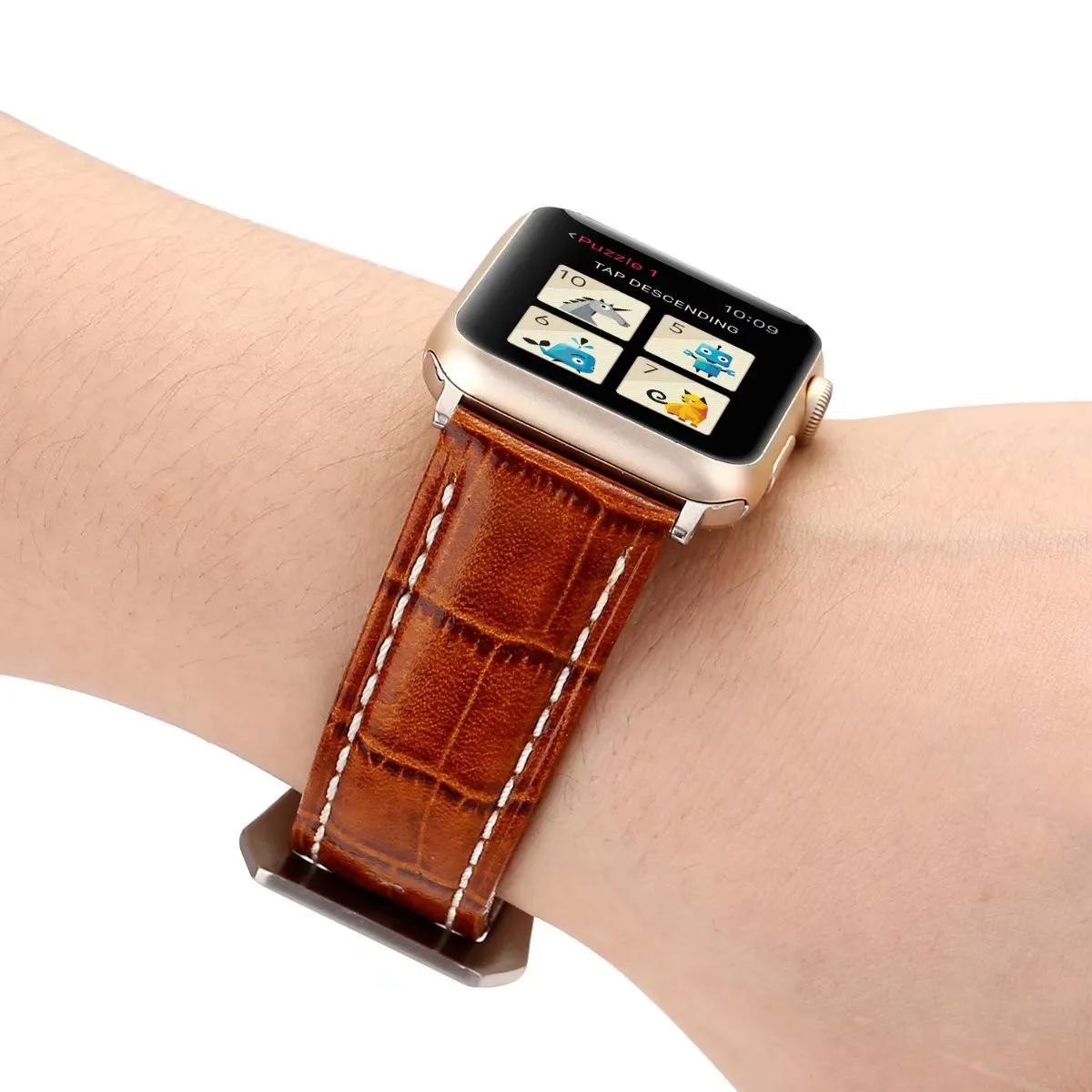 DAHASE Ретро ремешок из натуральной крокодиловой кожи для Apple Watch Series 1 2 3 Band Браслет 42