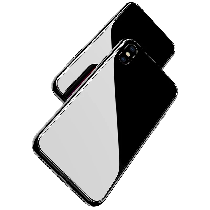 AKBKTII luxury Plating Edge glass Case for iPhone 7 case for iPhone xr Case 6 8 plus Back Tempered Glass for iPhone XS MAX Cover