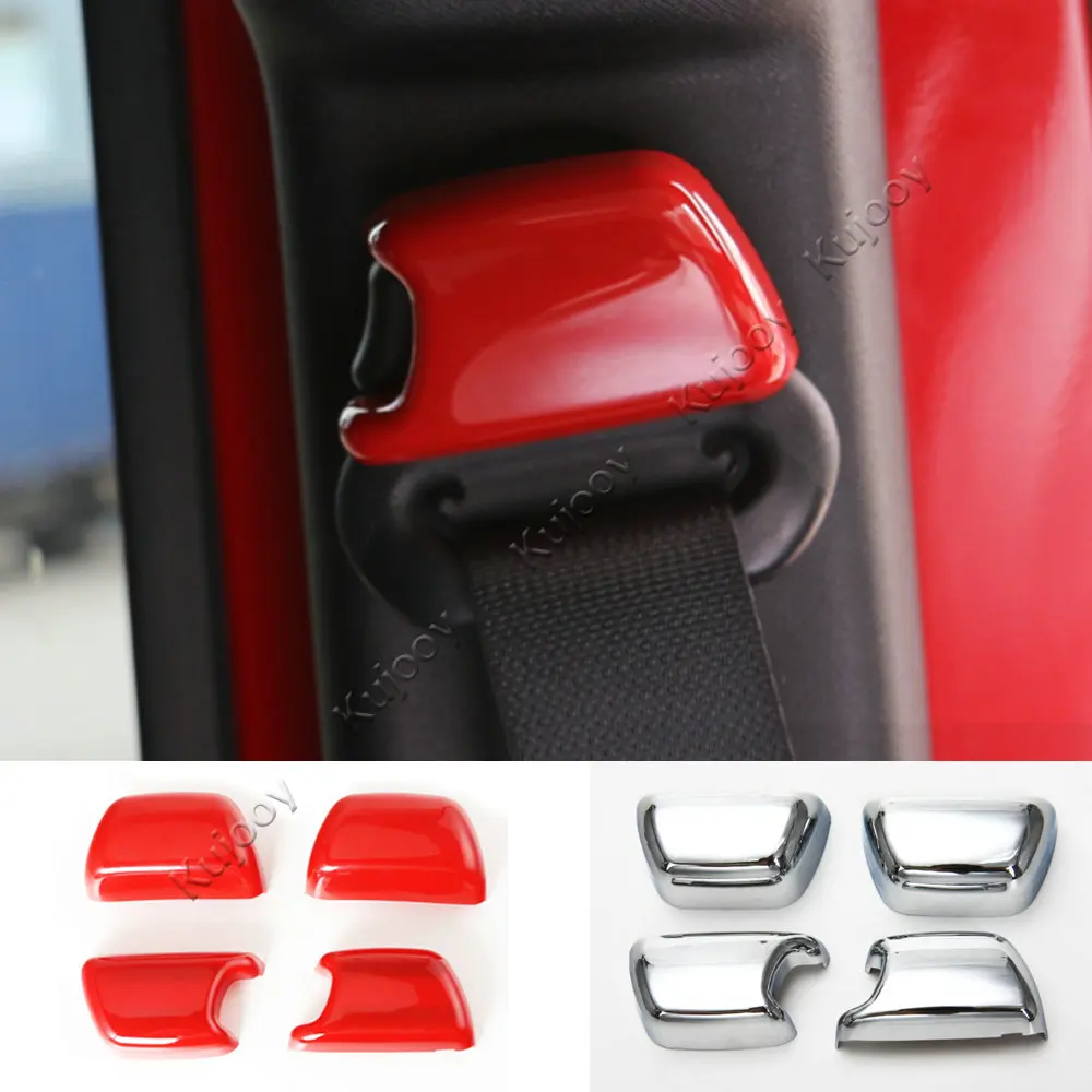 Red/ Silver/ Blue For Jeep Wrangler 2008-2016 Interior Car Seat Belt Buckle  Cover Safty Belt Trim Sticker Car Styling - Interior Mouldings - AliExpress