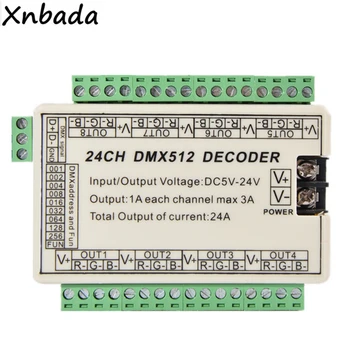 

24CH DMX512 RGB Led Controller Led Decoder For RGB Led Strip Light Module DC12-24V