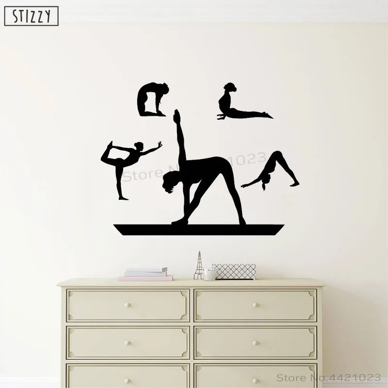 Настенная Наклейка stizzy Yoga Studia плакат наклейки на стену для занятий спортом