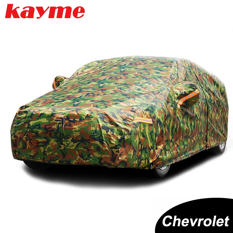

Kayme waterproof camouflage car covers outdoor sun protection cover for Chevrolet cruze aveo lacetti camaro captiva epica spark