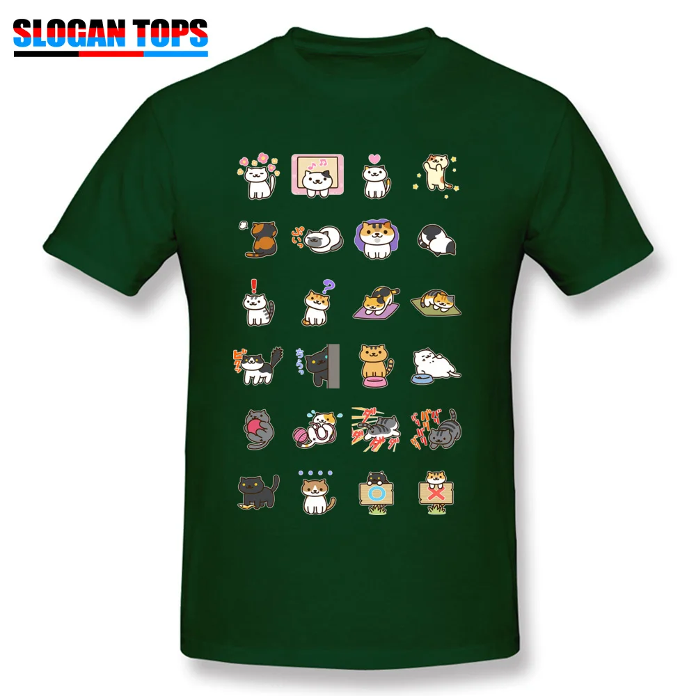 Slim Fit neko atsume cat tsum duck O-Neck T Shirts NEW YEAR DAY Tees Short Sleeve for Men 2018 New 100% Cotton Top T-shirts neko atsume cat tsum duck dark
