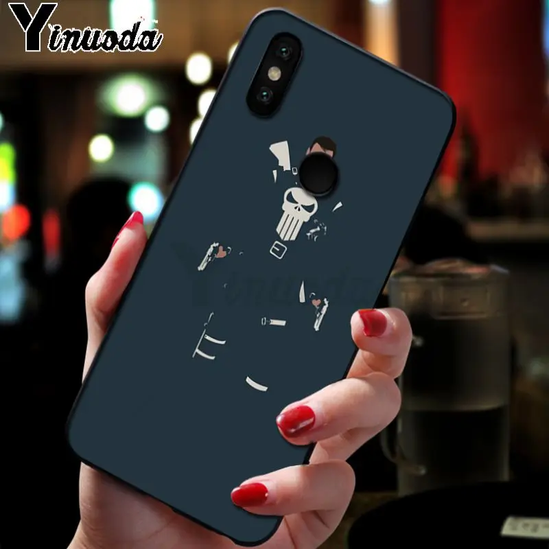 Yinuoda Каратель маска череп аксессуары чехол для телефона xiaomi redmi 7 5plus 6pro 6a 4x go note5 note7 note6pro mi8se 9se coque