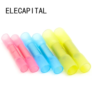 

100pcs High Quality BHT1.25 BHT2 BHT5 Insulated Heat Shrink Butt Wire Electrical Crimp Terminal Connector