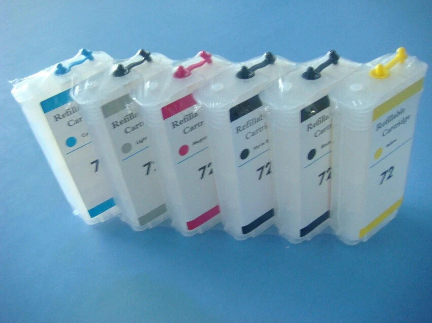 

PRINTER refillable ink cartridge PRINTER for HP 72 T610 T770 T790 T1100 T1120 C9384A Auto reset chip