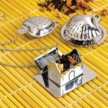 

Stainless Steel Tea Filter Portable Tea Maker Silver Stainless Mesh Herbal Ball Tea Spice Strainer Teakettle Infuser Drinkwares