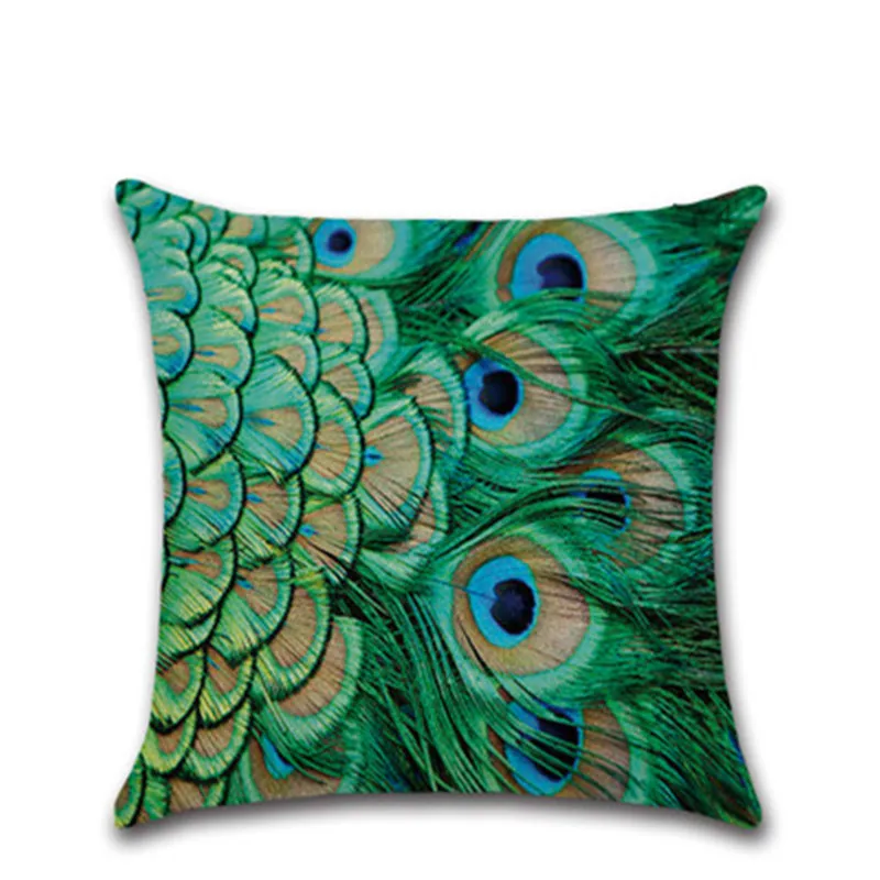 

SBB Fashion Style High Quality Home Decor linen Cushion Cover Decorative Peacock Feather Printed Throw Pillowcase car sofa 45x45