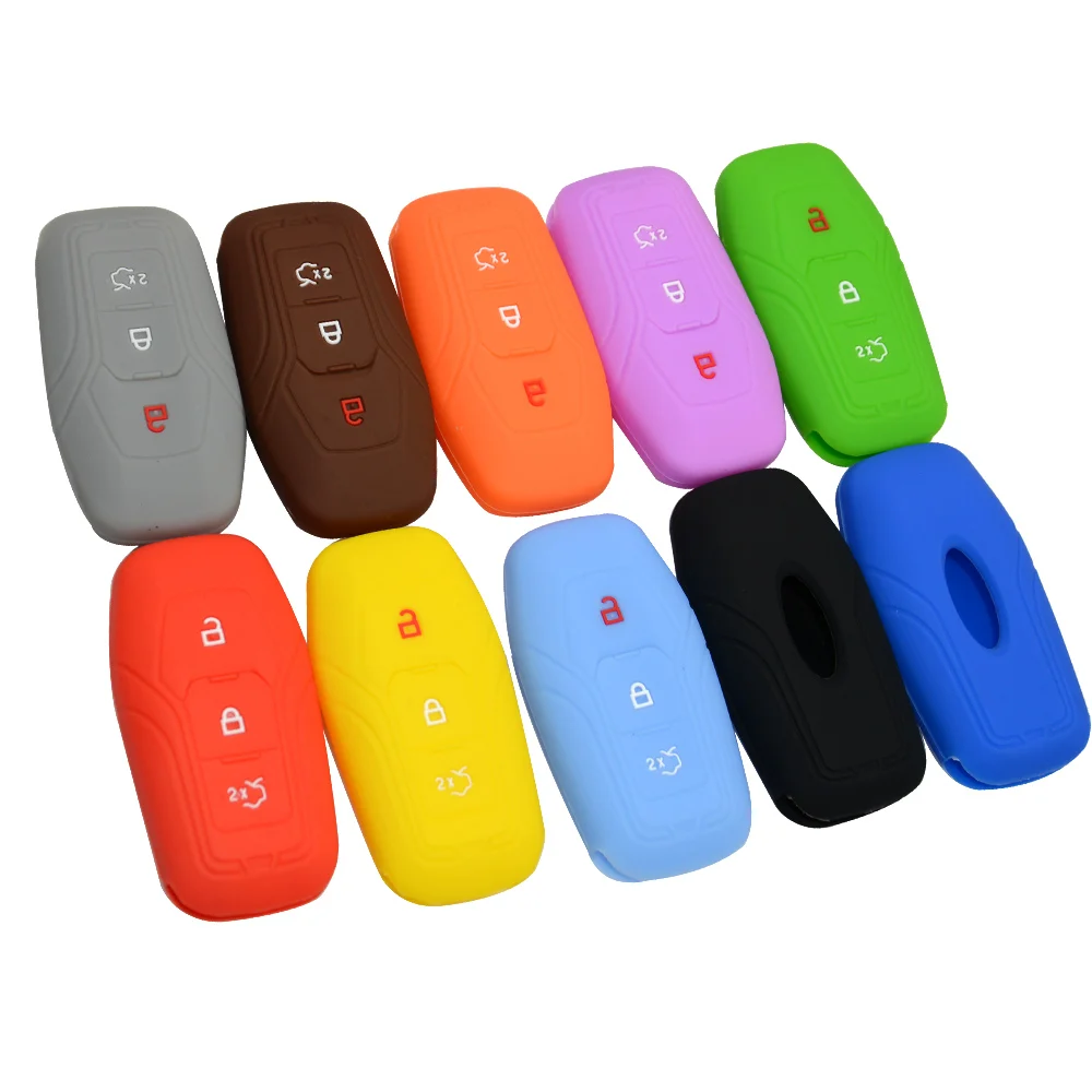 silicone 3 buttons car key cover for Ford 2