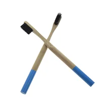 2 шт./компл. круглая ручка черная щетина Экологически чистая дорожная домашняя гостиничная зубная щетка из бамбука для взрослых