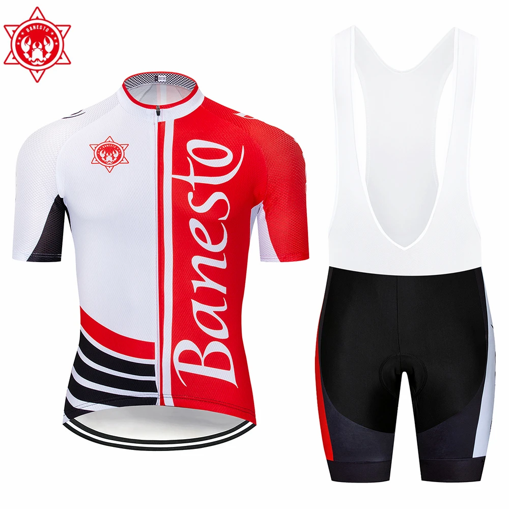 

High quality 2018 Banesto Cycling Jersey pro team short sleeved Jersey suit men and women Jerseycycling multicolor gradient
