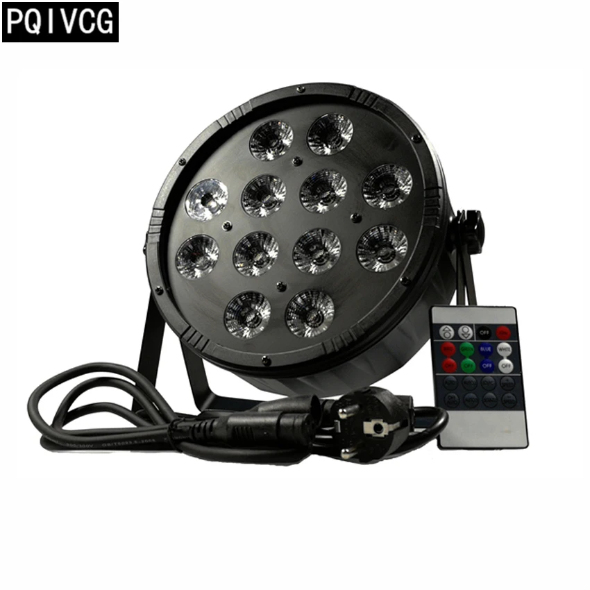 

Remote Control 12x12w led par lights dmx512 flat par rgbw 4in1 professional DJ equipment
