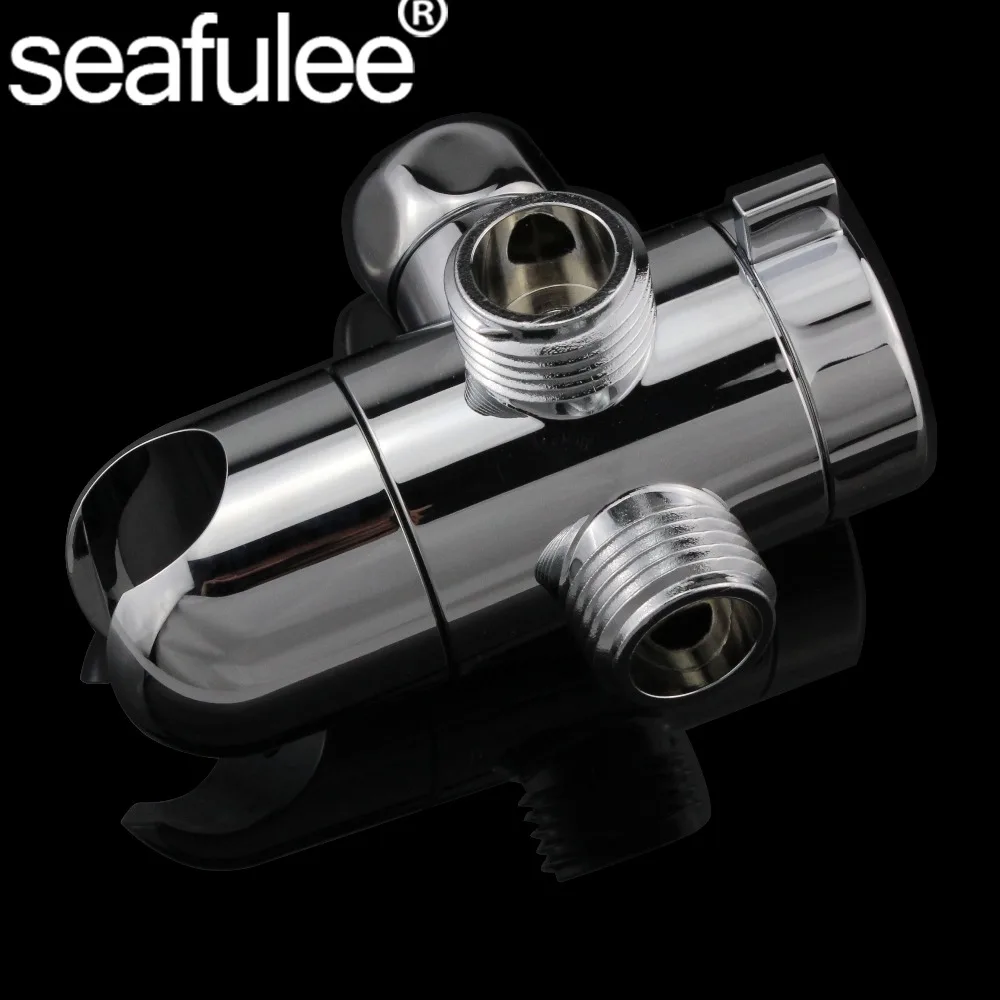 

3-Way Water Diverter & Mount - Polished ABS Chrome Finished Bathroom Shower Head Arm Accessory