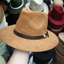 Новые летние мужские Соломенные Ковбойские шляпы в Западном и американском стиле, широкая шляпа для путешествия, ковбойская искусственная замша, пояс, украшенный H25