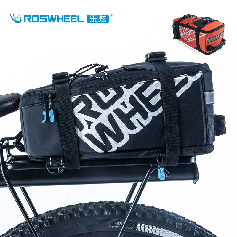 

Roswheel Bicycle Bag Waterproof Saddle Bag 5L Stuff Space Bike Rear Rack Trunk Bag Multifunction Handbag/Chest Bag Pannier