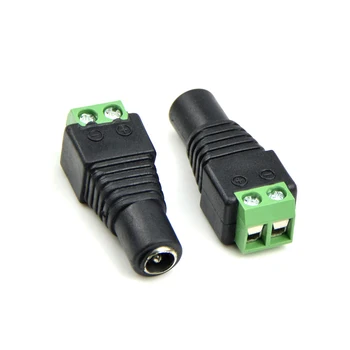 

10Pcs 2.1x5.5mm Jack DC Female Connector Cable to Power Adapter Plug No Welding For Single Color Led Strip light 5050 2835 5630