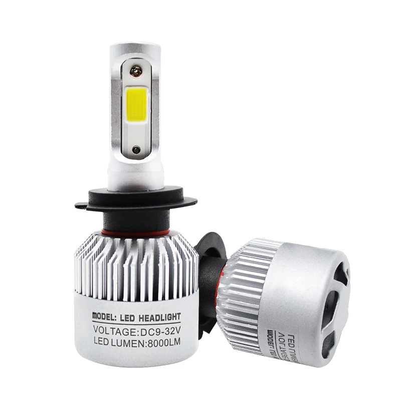 Taitian 2 шт. COB 72 Вт 8000LM 6500 К 12 В H7 turbo светодиодные фары H11 Canbus LED H4 авто h1 H3 H13 H27 880 9005 9006 9007 9012 5202