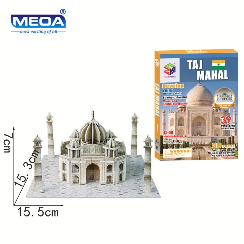 

DIY TajMahal 3D Puzzle Paper Dimensional Model Learning Educational Games Toys for Children and Adults Jigsaw Toys